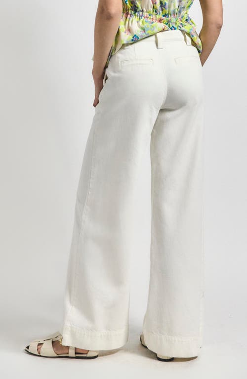 Derek Lam 10 Crosby Quinto Button Tab Wide Leg Pants In Blanc De Blanc