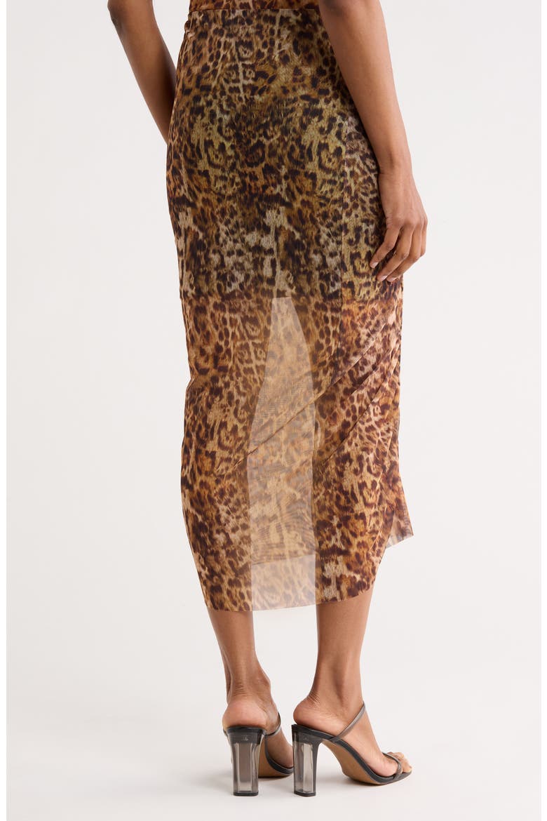 Nora Print Mesh Skirt, Alternate, color, EVIA GOLDEN BROWN
