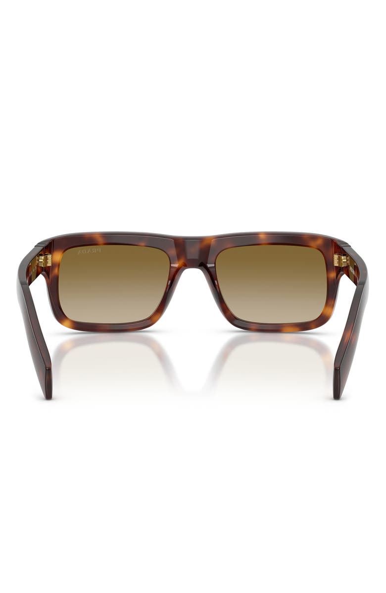 Prada 56mm Gradient Rectangular Sunglasses, Alternate, color, Classic Tortoise / Brown Gradi