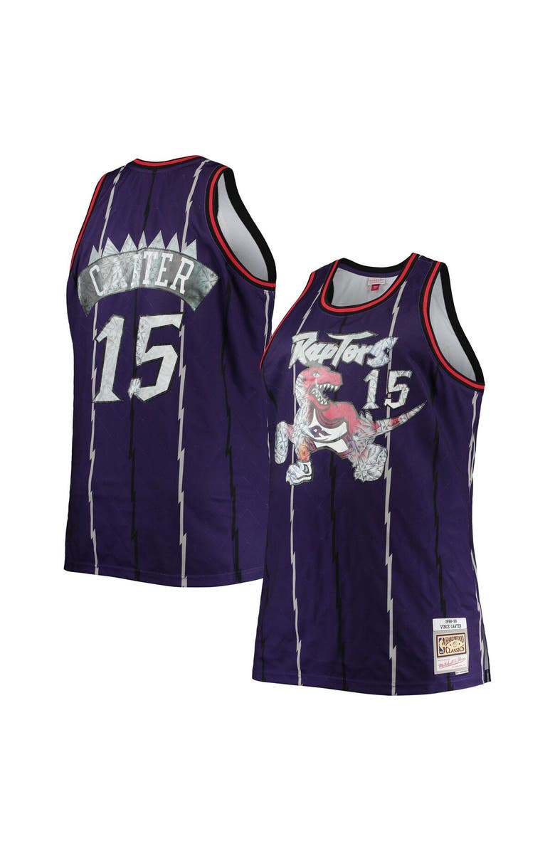 Mitchell & Ness Men's Mitchell & Ness Vince Carter Purple Toronto Raptors Big & Tall 1998/99 NBA 75th Anniversary Diamond Swingman Jersey, Main, color, 