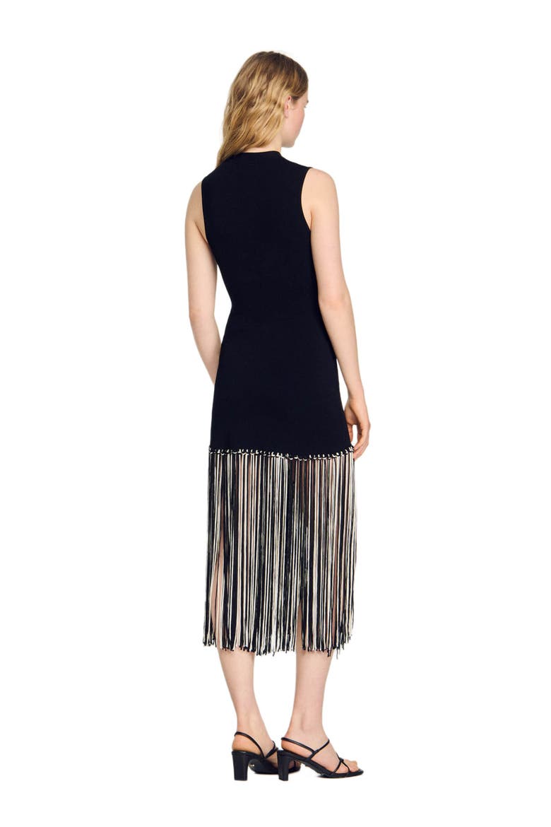 Fringed dress, Alternate, color, Black / ecru