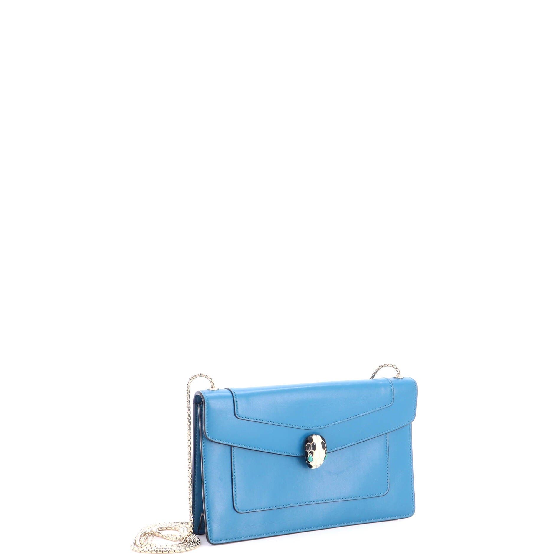 Serpenti Forever Shoulder Bag Leather Small, Alternate, color, Blue