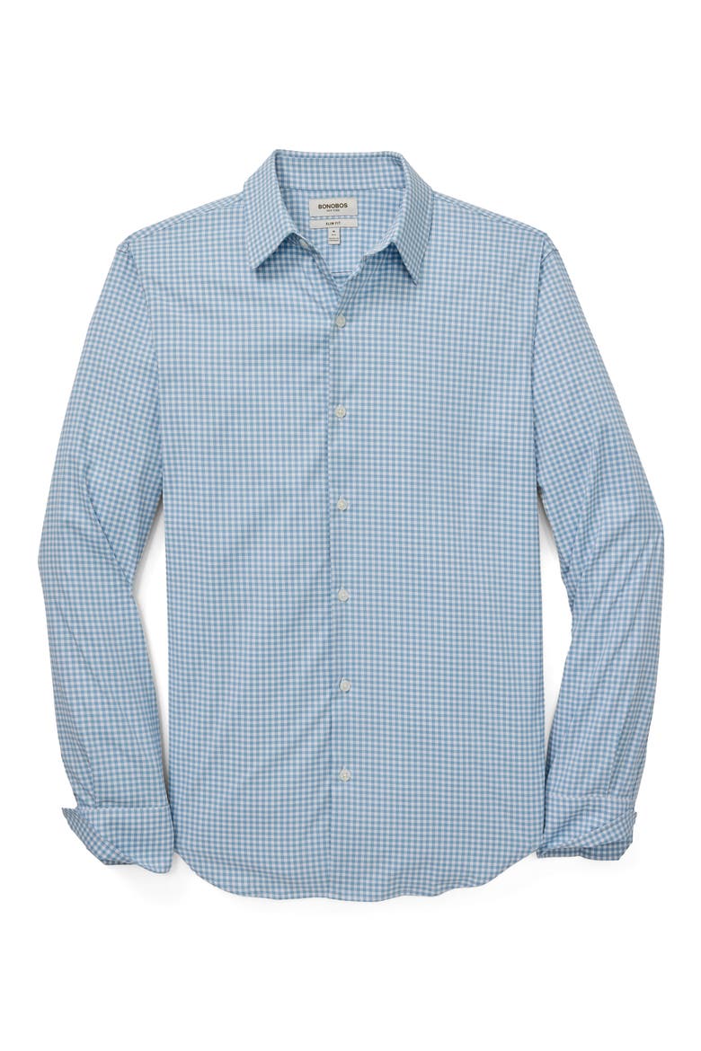 Raleigh Gingham Performance Button Down Shirt, Alternate, color, BLUE RALEIGH GINGHAM