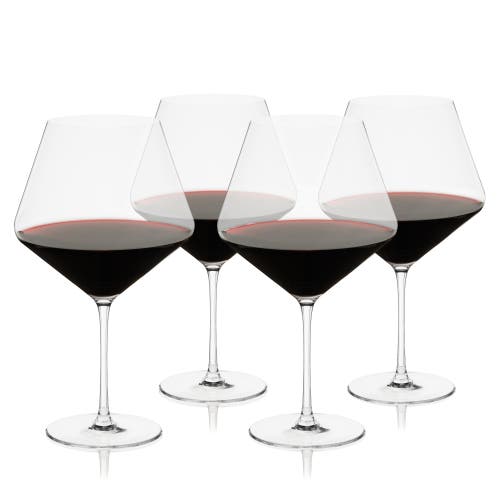 Viski Reserve Liminal Burgundy Wine Glasses Set Of 4