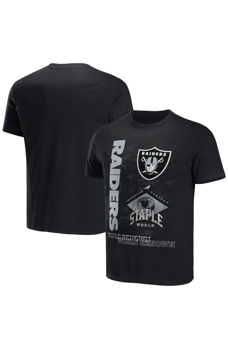 STAPLE Men's NFL x Staple Black Las Vegas Raiders World Renowned T-Shirt, Alternate, color,