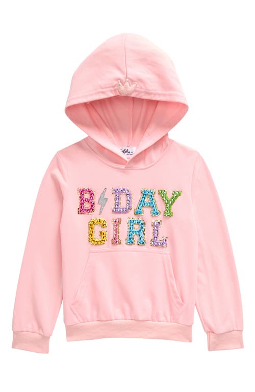 Lola & the Boys Kids' Birthday Girl Hoodie in Pink 