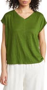 Eileen Fisher V-Neck Organic Linen T-Shirt