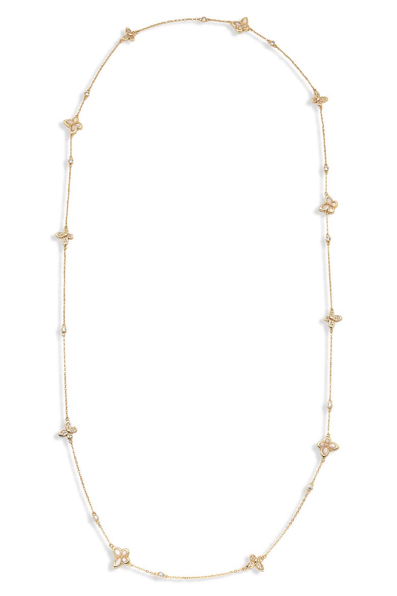 Ameila 14k Gold Plated Station Necklace, Alternate, color, GOLD
