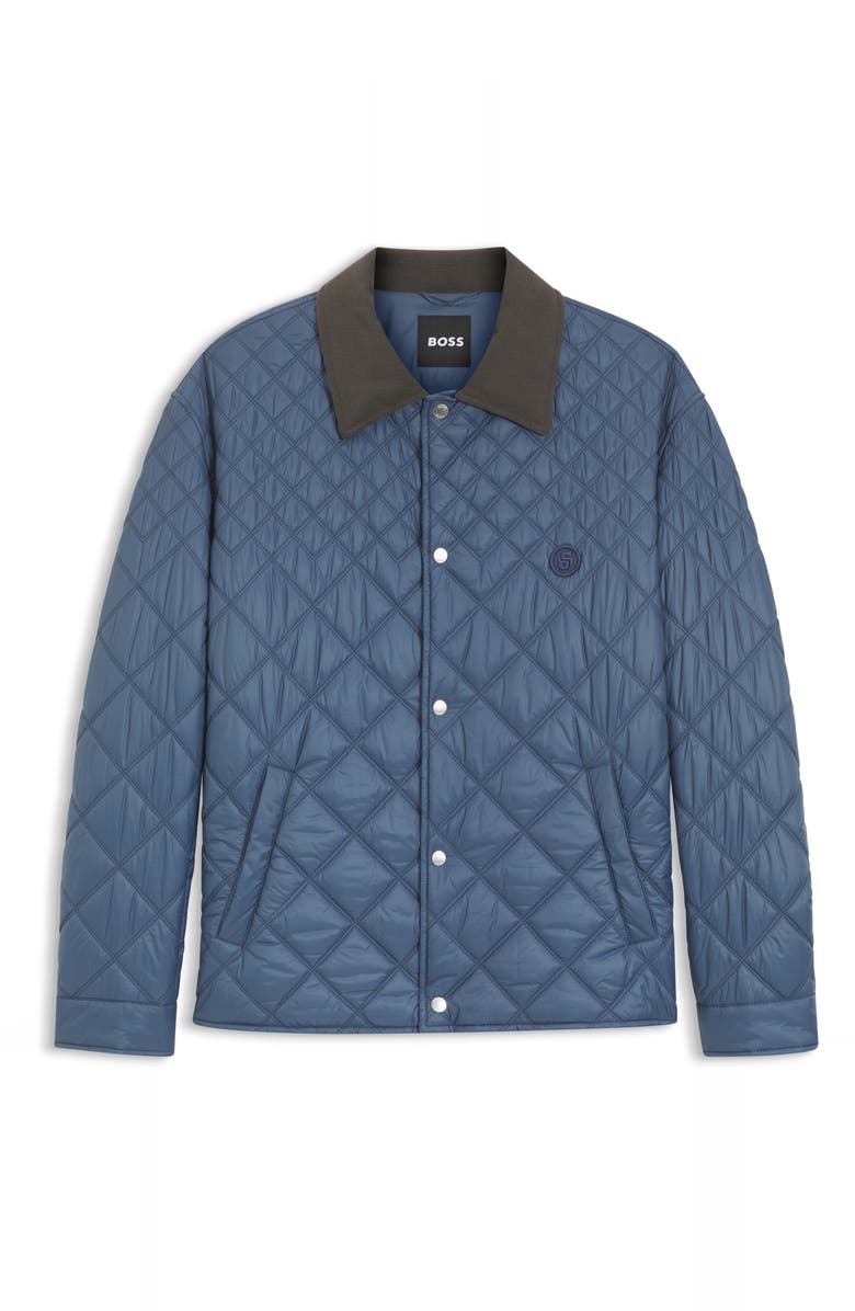 BOSS Cosmix Quilted Jacket, Alternate, color, Open Blue