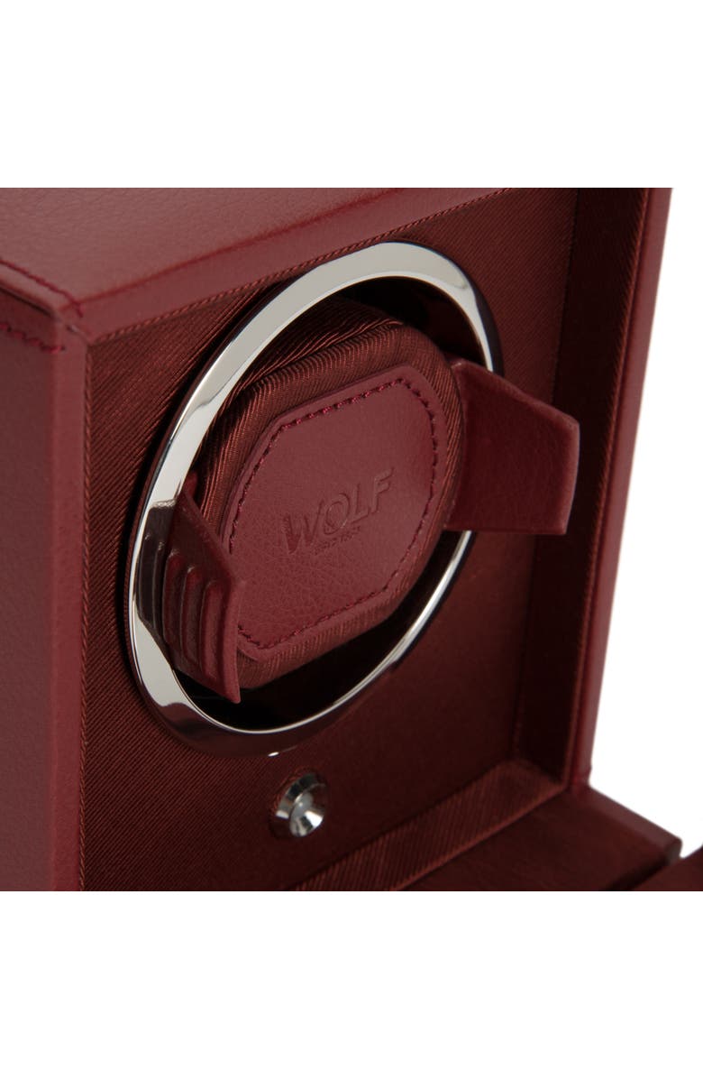 WOLF Cub Single Watch Winder with Cover, Alternate, color, Bordeaux