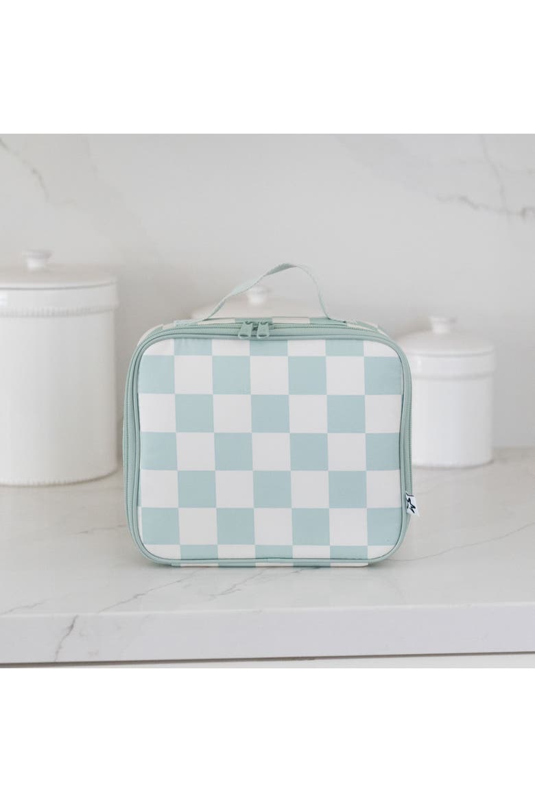 Insulated Lunch Box, Alternate, color, Sage Checkers