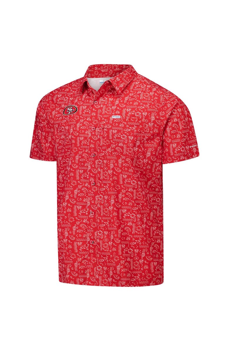 Columbia Men's Columbia PFG Red San Francisco 49ers Super Slack Tide Omni-Wick Button-Up Shirt, Alternate, color, Red