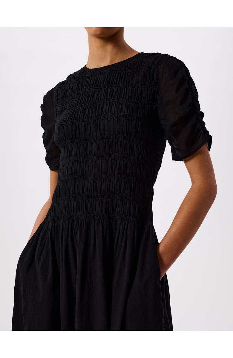 Whistles Avery Smoked Dress, Alternate, color, Black