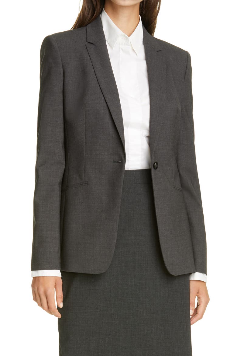 Jabina Stretch Tropical Wool Jacket, Main, color, CHARCOAL