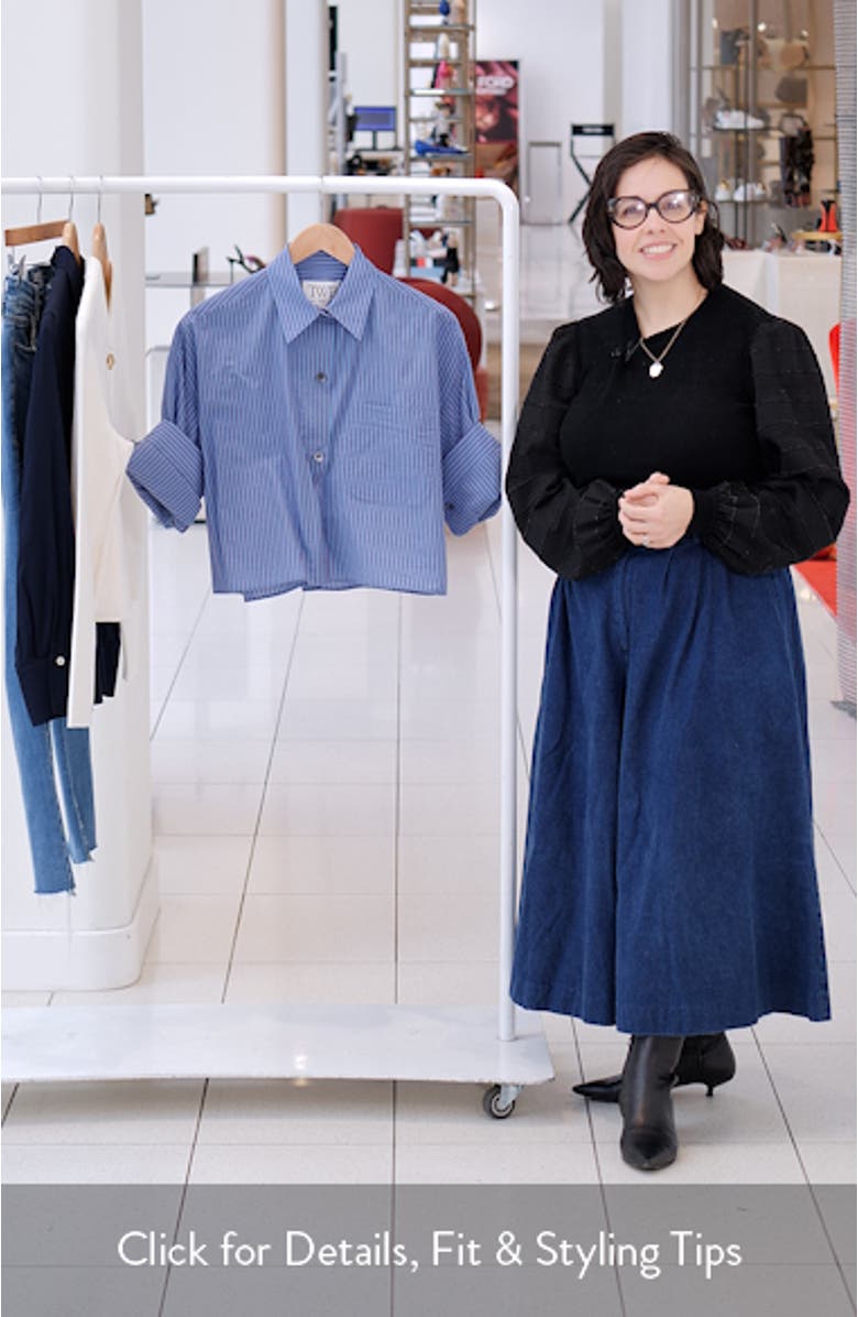 Next Ex Stripe Crop Button-Up Shirt, sales video thumbnail