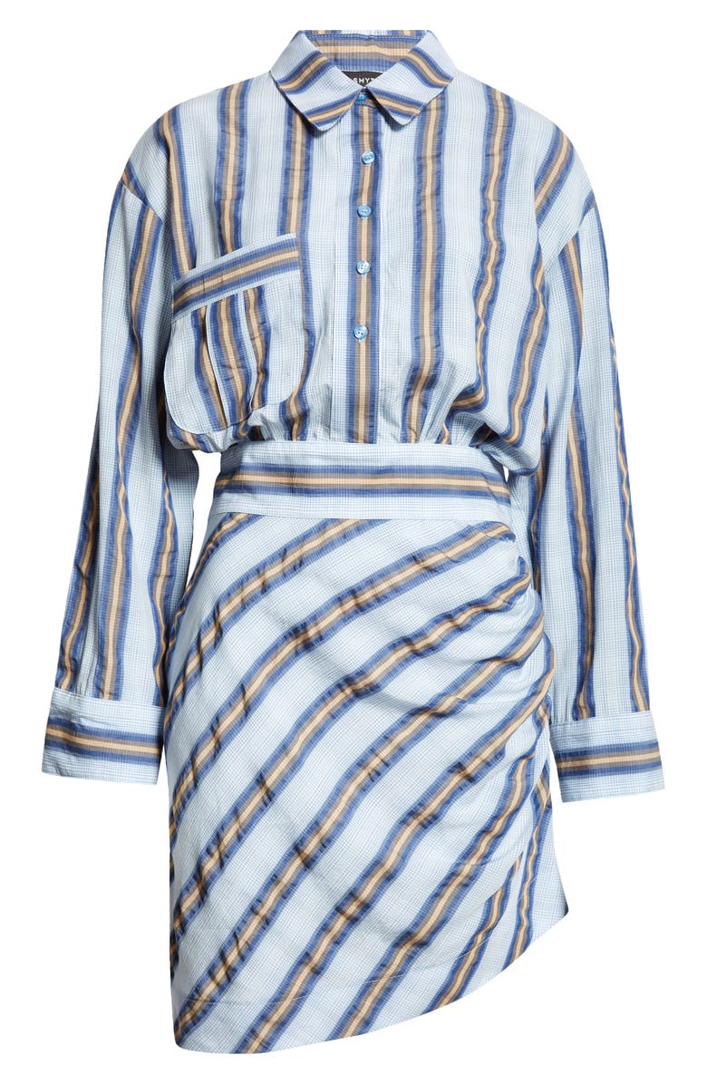 Smythe Stripe Long Sleeve Mini Shirtdress, Alternate, color, 