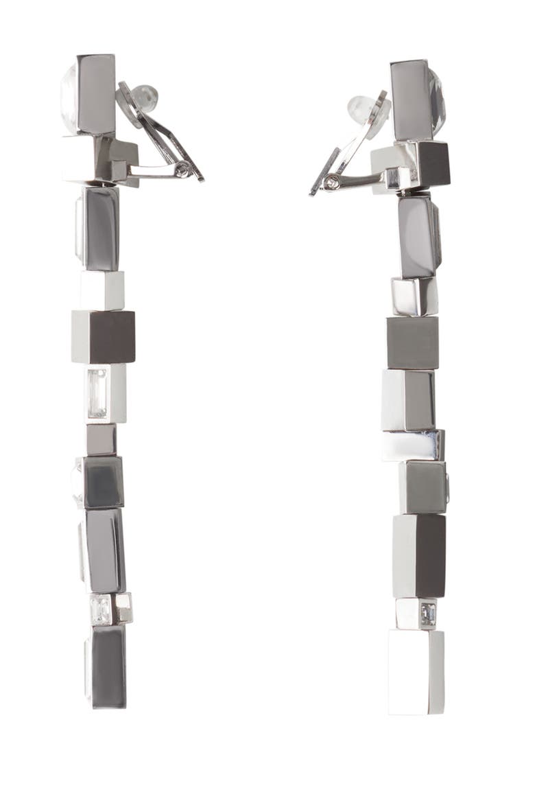 Rhythmique Long Earrings, Alternate, color, Silver