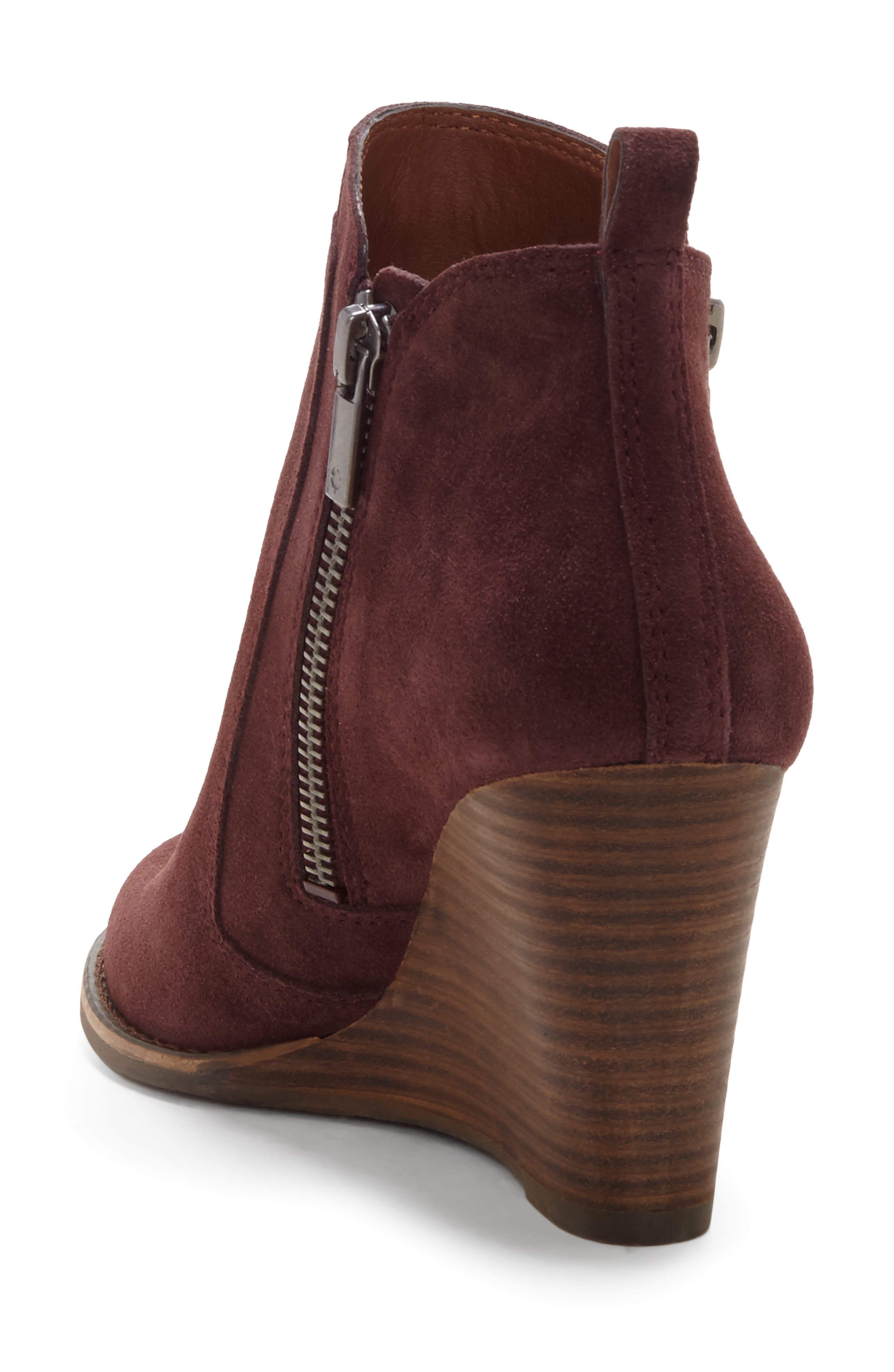 Yahir Wedge Bootie, Alternate, color, RAISIN SUEDE