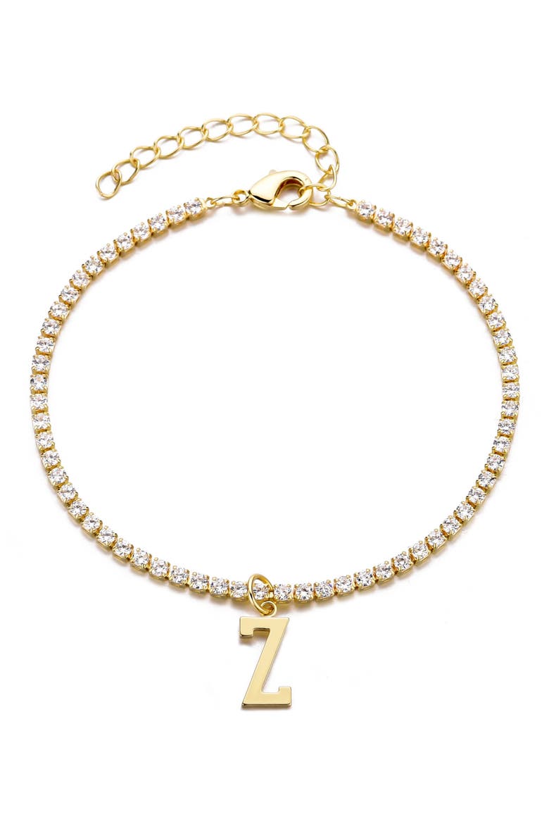 Initial Charm Tennis Bracelet, Main, color, GOLD-Z