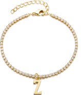 Adornia Initial Charm Tennis Bracelet
