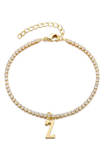 Adornia Initial Charm Tennis Bracelet In Gold
