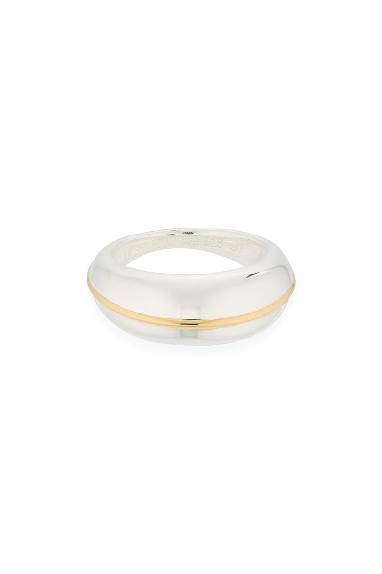 Jill Sterling Silver Ring, Main, color, MIXED METALS GOLD PIPING