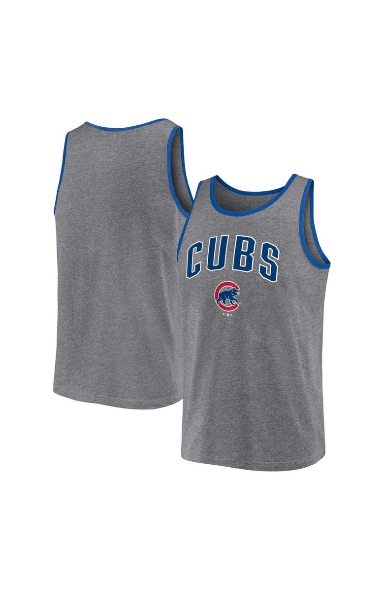 FANATICS Men's Fanatics Branded Heather Gray Chicago Cubs Primary Tank Top, Main, color, Heather Gray