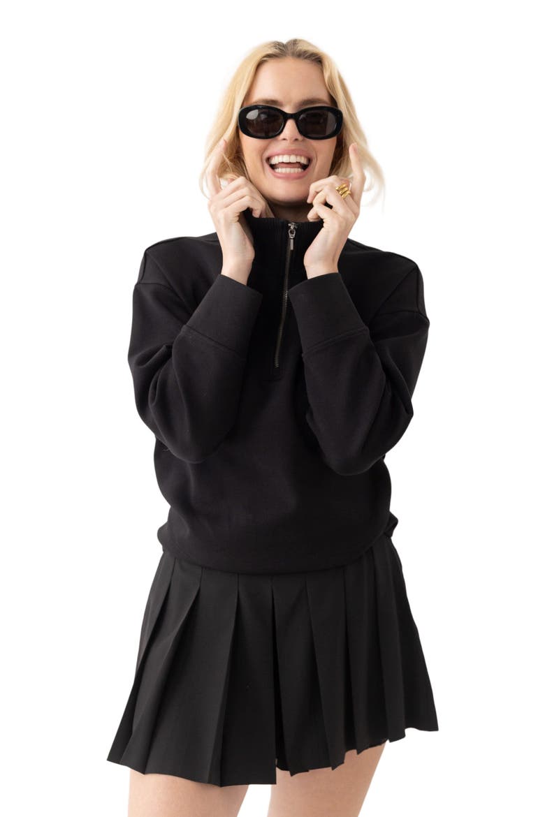 The Half-Zip Pullover, Alternate, color, Black