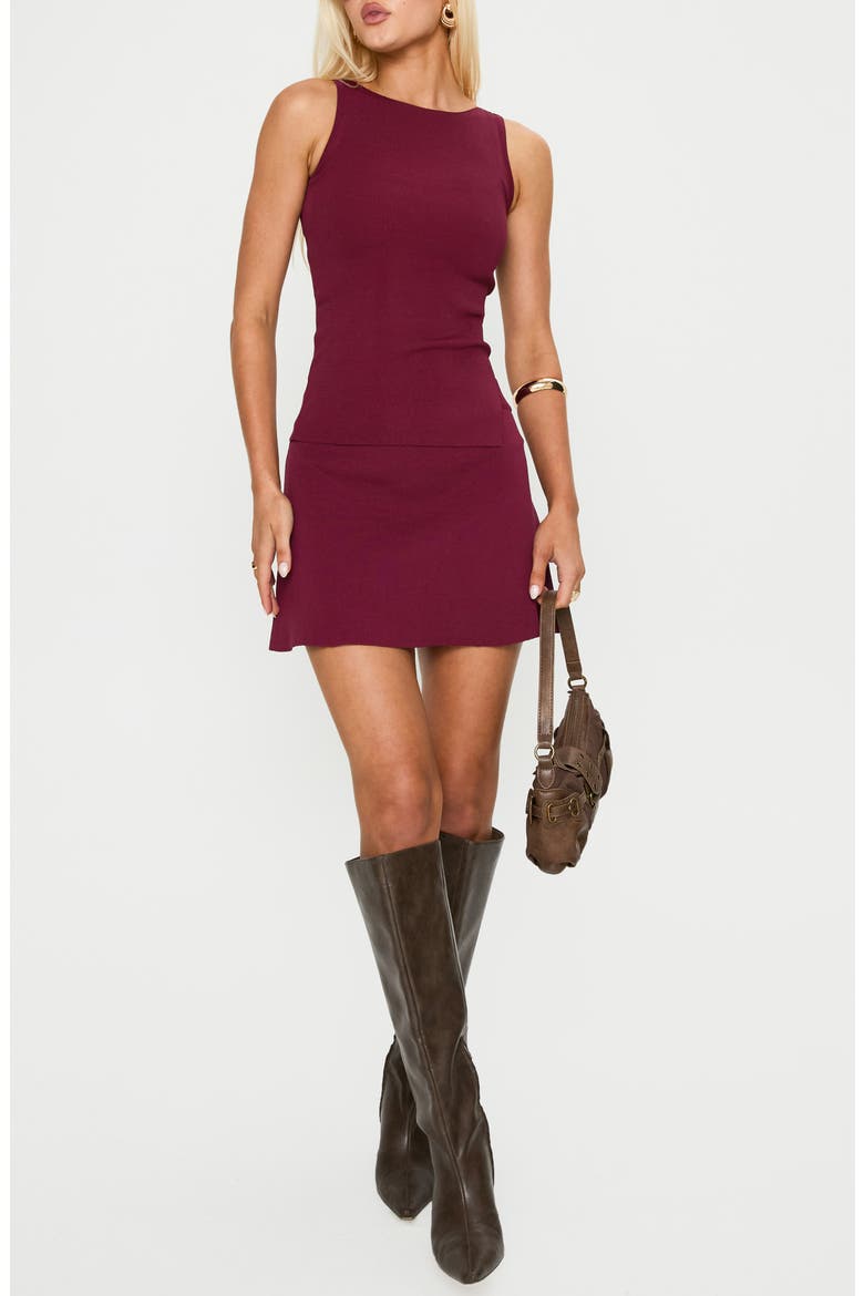 So Alluring Knit Tank & Miniskirt Set, Main, color, CURRANT