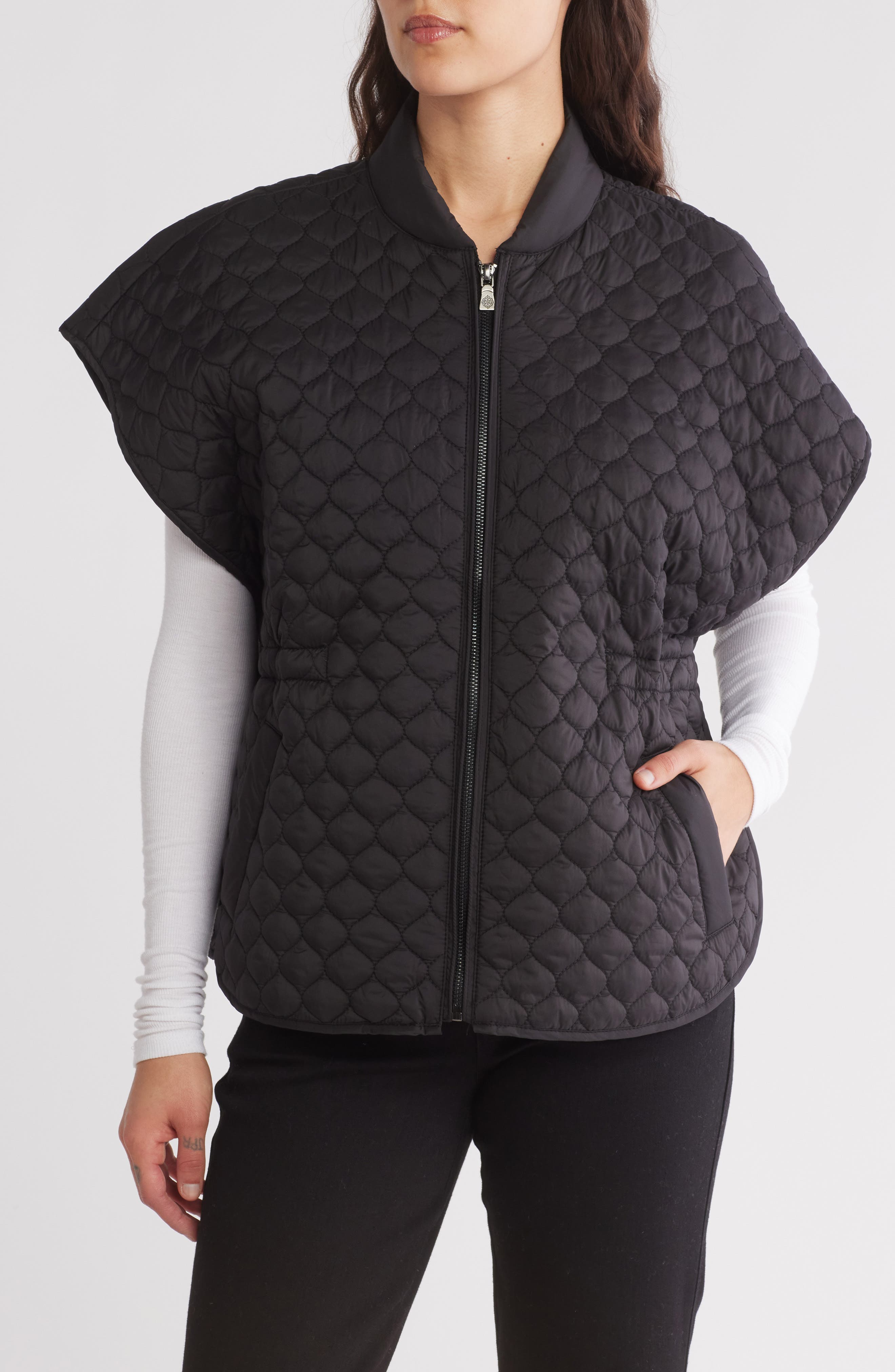 Quilted Capelet Jacket