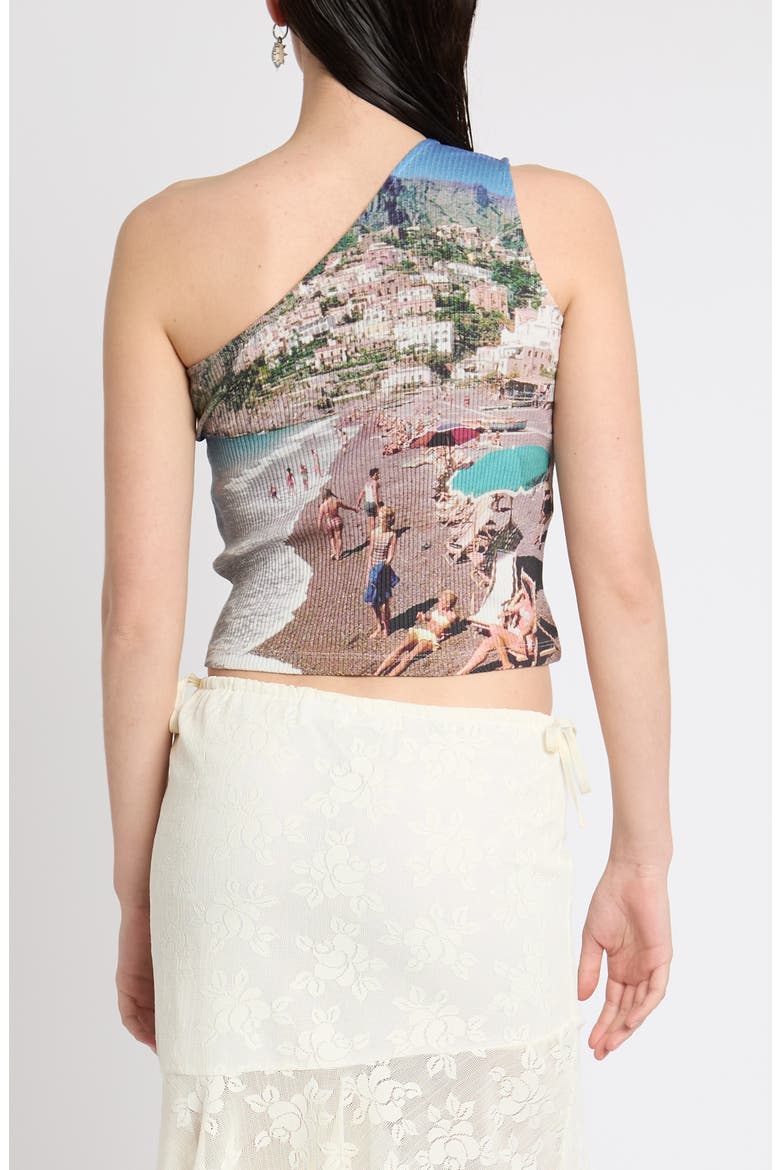 Placement Print One-Shoulder Ribbed Top, Alternate, color, MULTI