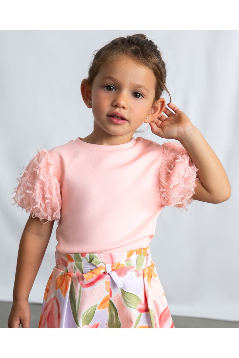 Top With Puff Sleeves, Alternate, color, Pink