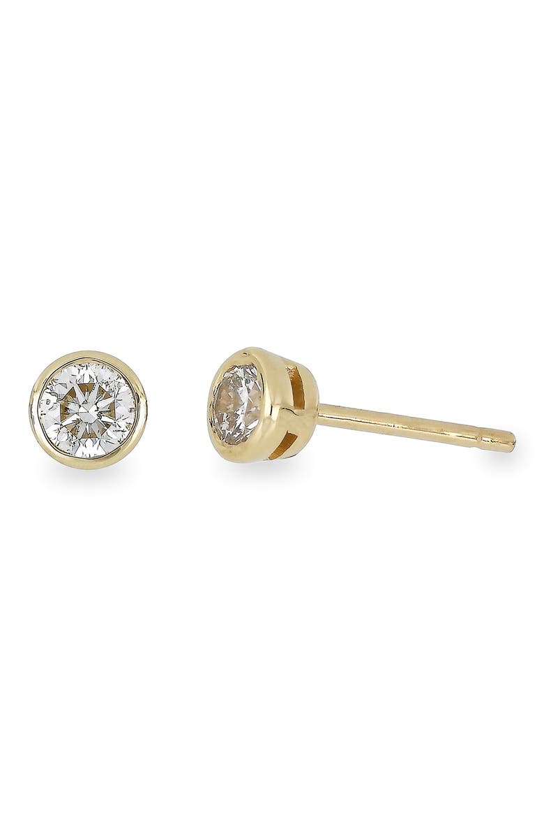 Bezel Diamond Stud Earrings - 0.25 ctw. (Nordstrom Exclusive), Main, color, 14K YELLOW GOLD