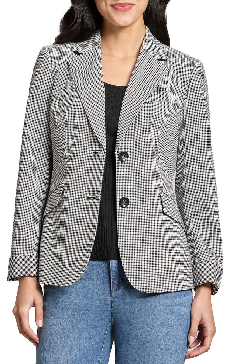 Jones New York Gingham Check Blazer, Main, color, 