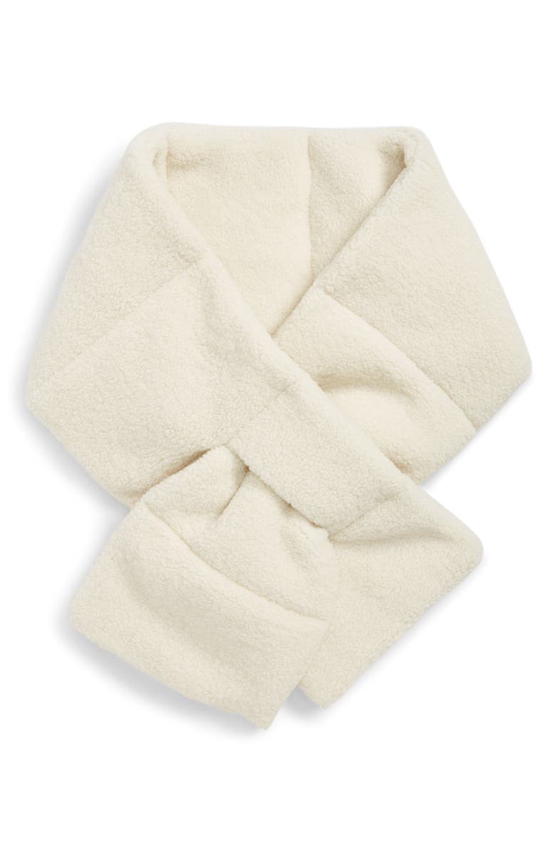 BP. Faux Shearling Puffer Scarf, Main, color,