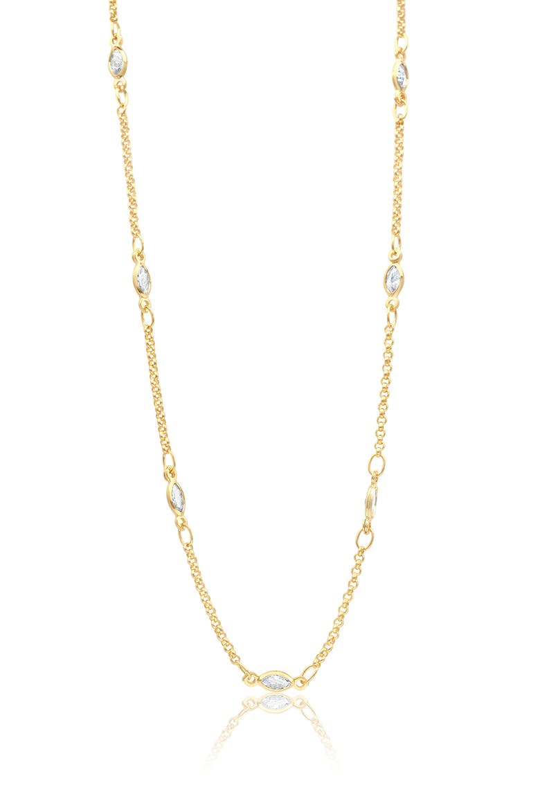 Marquis By The Yard Station Necklace, Main, color, GOLD
