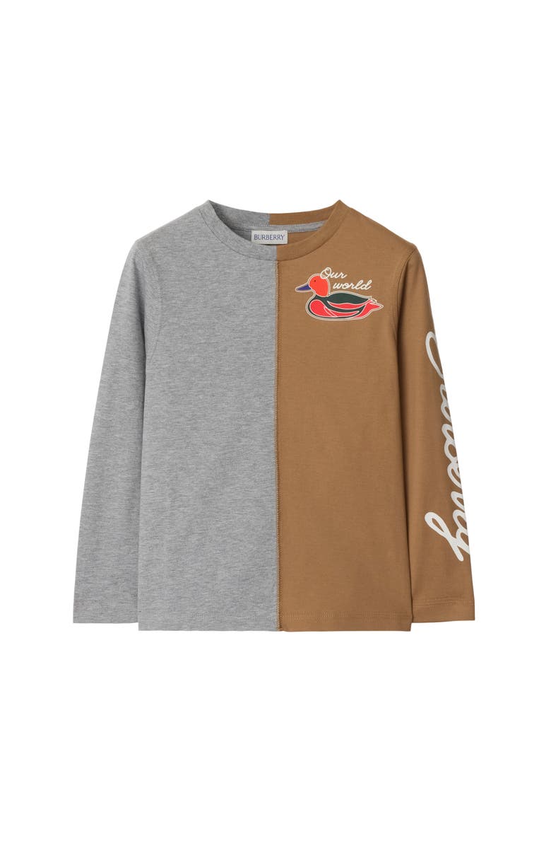 Burberry Duck Colour Block Cotton Top, Main, color, 