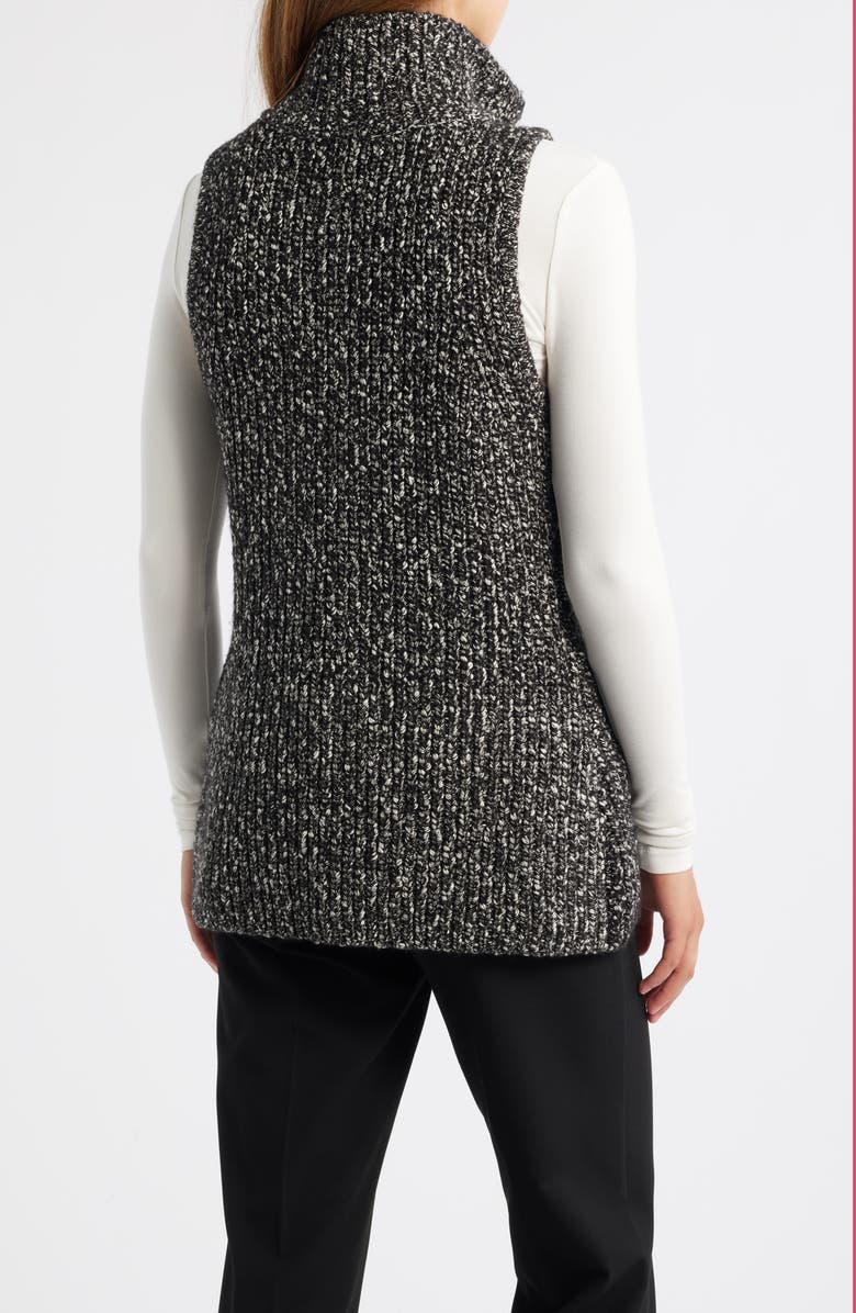 Anne Klein Cotton Blend Sweater Vest, Alternate, color, Anne Black/ White Dove