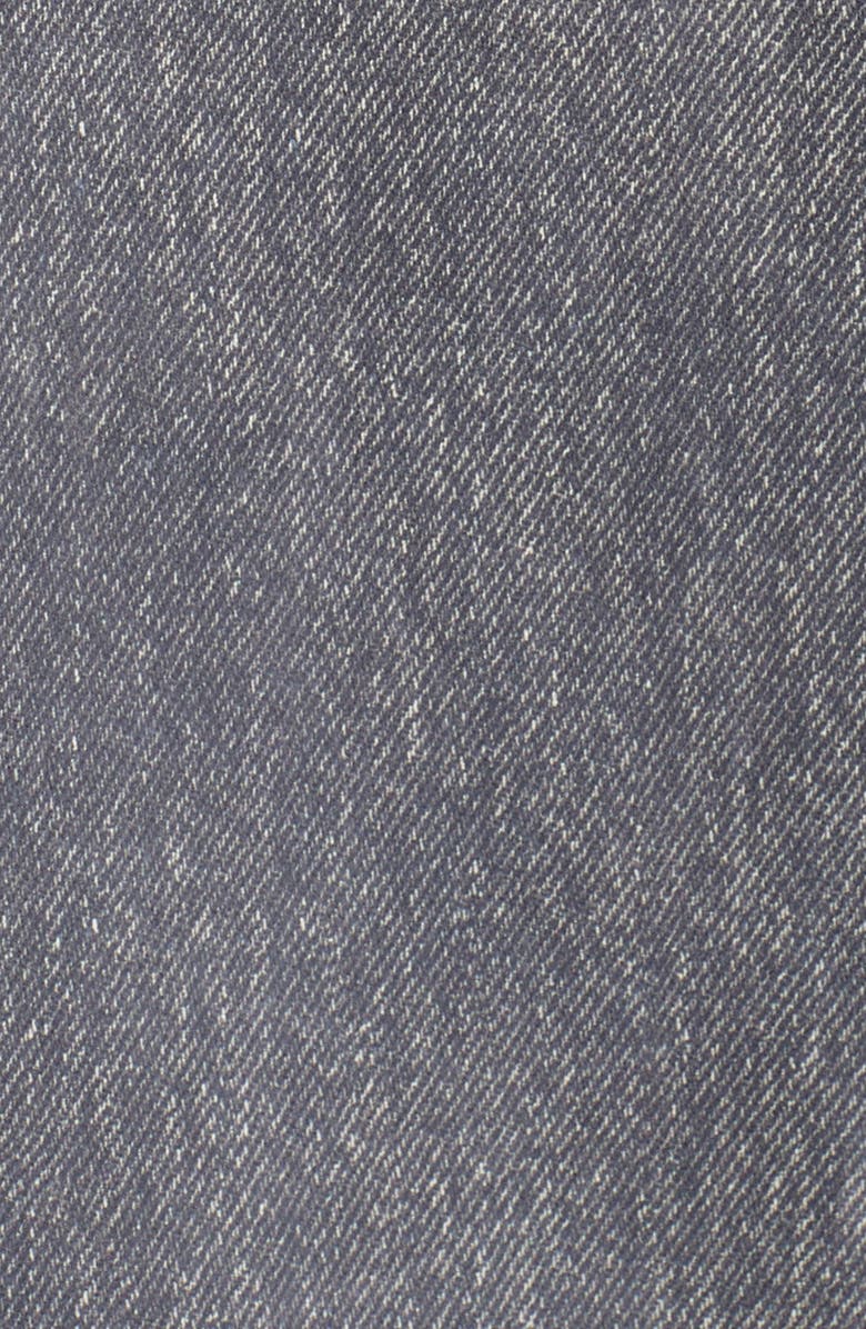 Bottega Veneta Denim Print Leather Trucker Jacket, Alternate, color, Mid Grey