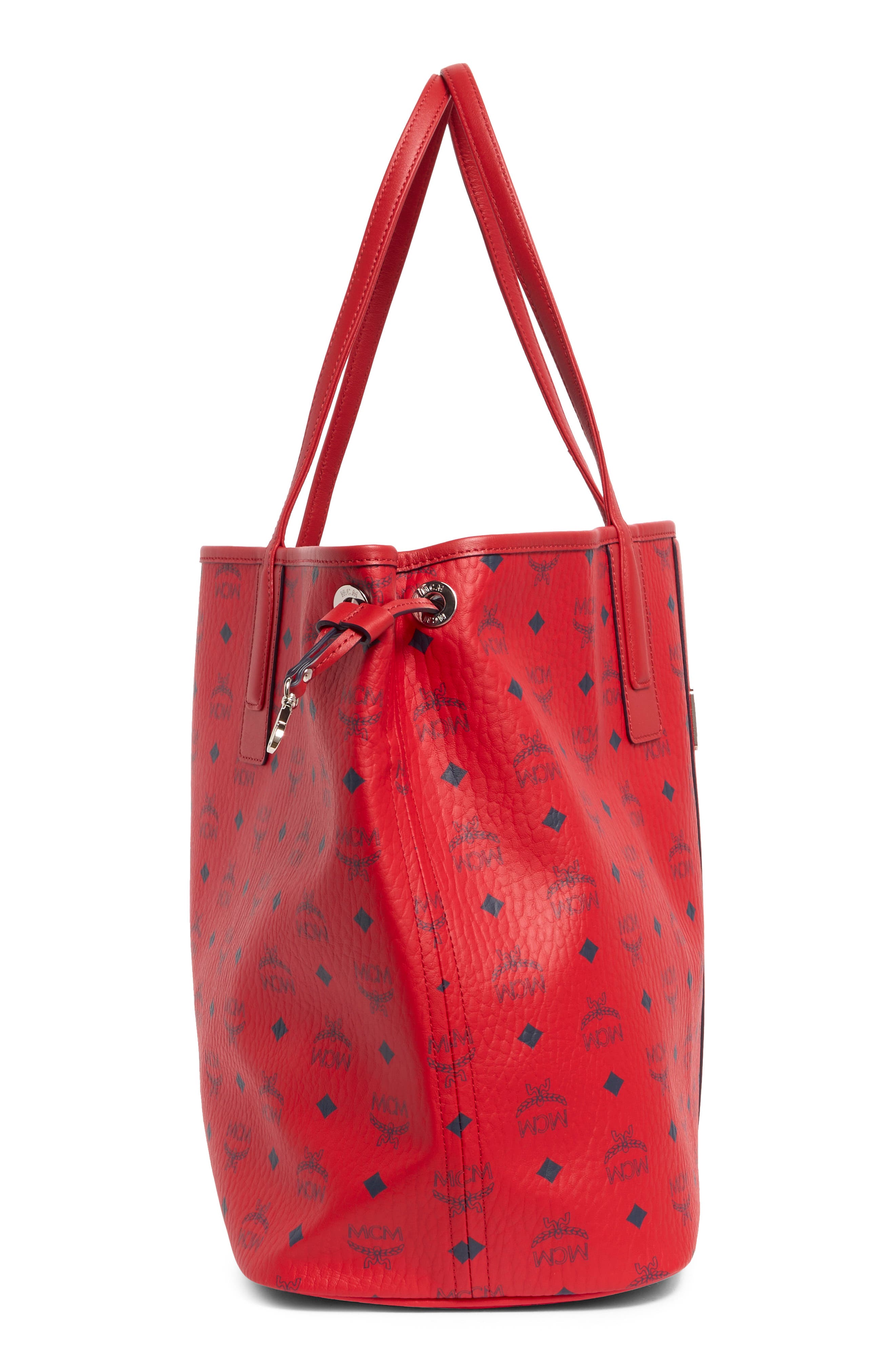 MCM Large Liz Reversible Shopper, Alternate, color, Candy Red