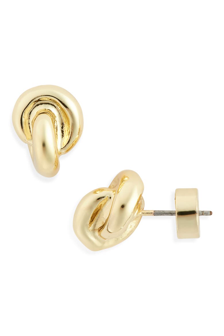 Knot Stud Earrings, Main, color, GOLD