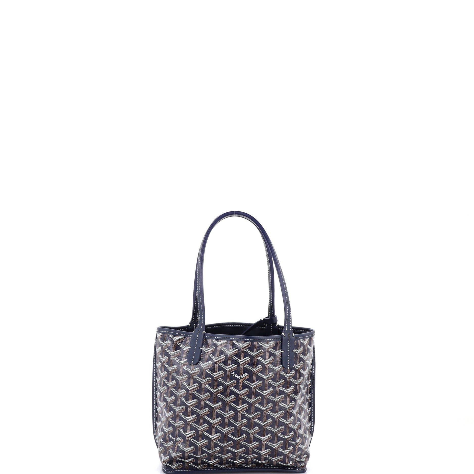 Pre-Owned Goyard Anjou Reversible Tote Coated Canvas Mini, Alternate, color, Blue