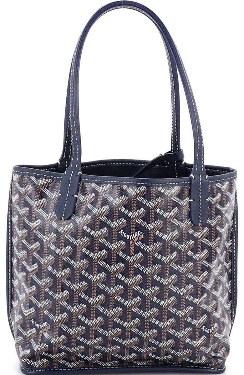 Pre-Owned Goyard Anjou Reversible Tote Coated Canvas Mini, Alternate, color, Blue