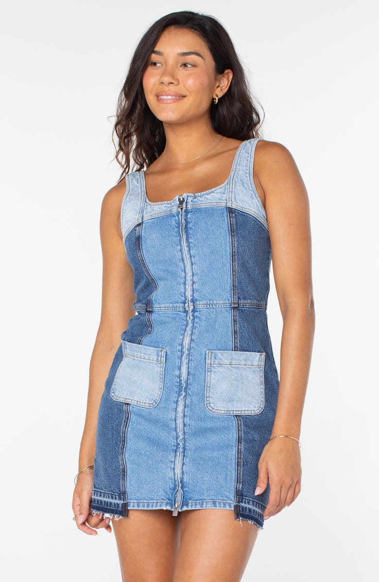 Roxy Sami Colorblock Denim Minidress, Alternate, color,
