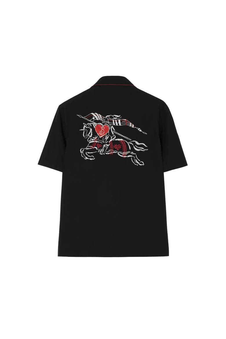 Relaxed Fit Knight Heart Cotton Shirt, Alternate, color, Black