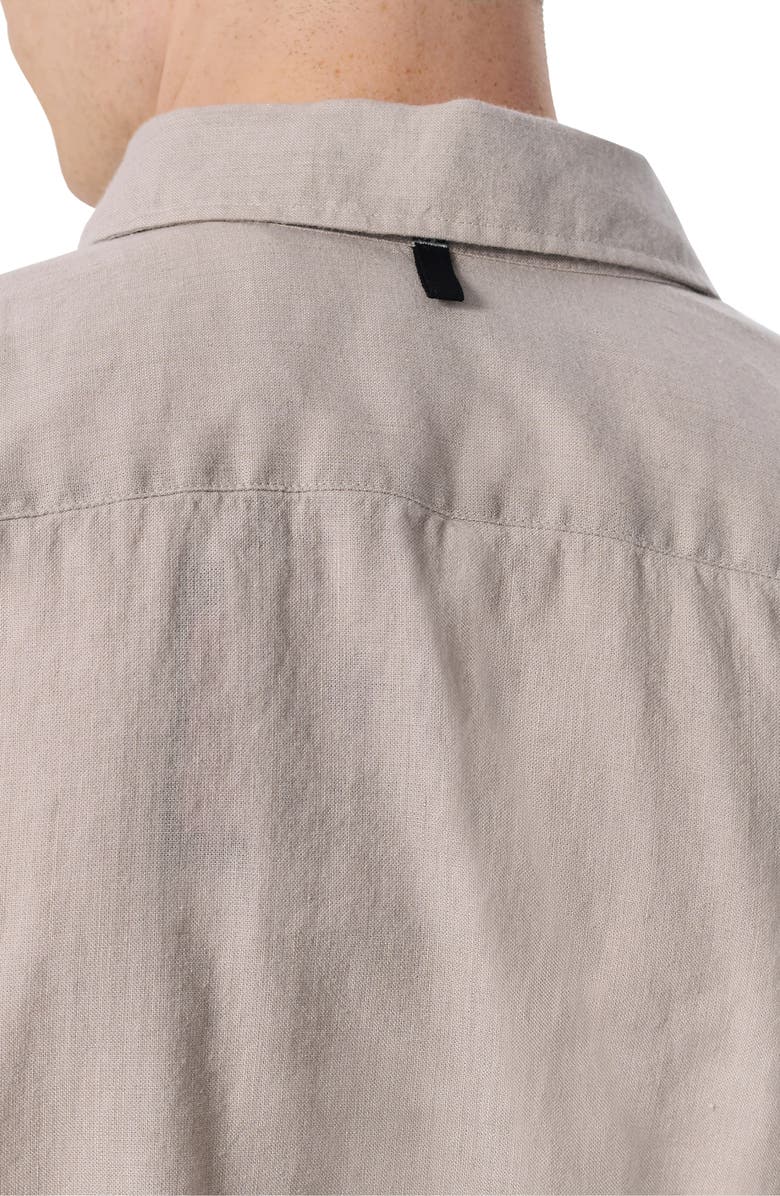 rag & bone Finch Linen Blend Button-Up Shirt, Alternate, color, Cashmere Grey