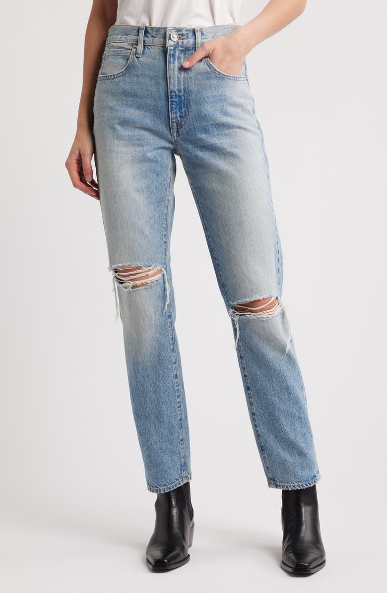 SLVRLAKE Women's Virginia High Waist Slim Straight Leg Jeans, Main, color, Alabama Shake