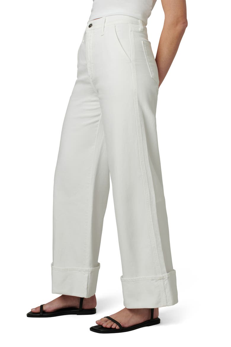 The Trixie Cuff High Waist Wide Leg Trouser Jeans, Alternate, color, OPTIC WHITE