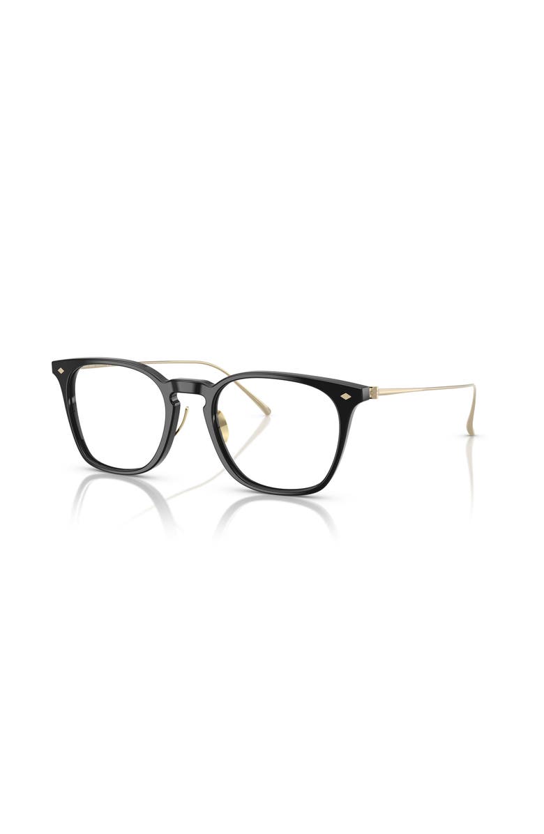 Giorgio Armani 49mm Rectangle optical glasses, Main, color, Black