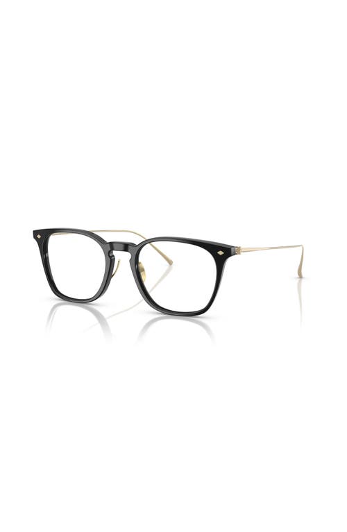 Giorgio Armani 49mm Rectangle Optical Glasses In Black